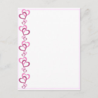 Pink Hearts Zachte rand Briefkaart