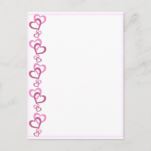 Pink Hearts Zachte rand Briefkaart (Voorkant)