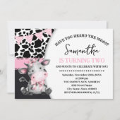 Pink Heb je de Moos 2e Verjaardag Koe gehoord Kaart (Voorkant)