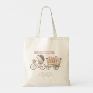 Pink Hedgehog Baby shower ten gunste van Canvas ta Tote Bag