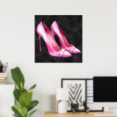 Pink Heels Shoes Poster (Thuiskantoor)