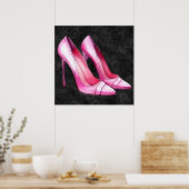 Pink Heels Shoes Poster (Keuken)