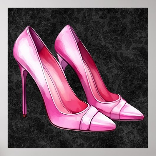 Pink Heels Shoes Poster (Voorkant)