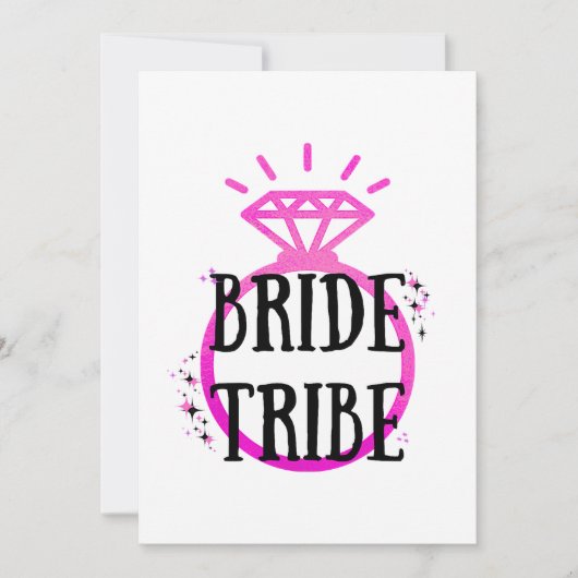 Pink Hen's Party Bachelorette Ring Bruid Tribe Kaart (Voorkant)