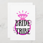 Pink Hen's Party Bachelorette Ring Bruid Tribe Kaart (Voorkant / Achterkant)