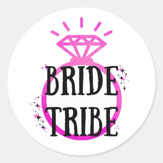 Pink Hen's Party Bachelorette Ring Bruid Tribe Ronde Sticker (Voorkant)