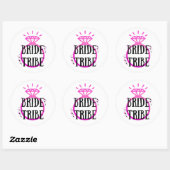 Pink Hen's Party Bachelorette Ring Bruid Tribe Ronde Sticker (Vel)