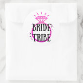 Pink Hen's Party Bachelorette Ring Bruid Tribe Ronde Sticker (Tas)
