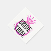 Pink Hen's Party Bachelorette Ring Bruid Tribe Servet (Hoek)