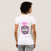 Pink Hen's Party Bachelorette Ring Bruid Tribe T-shirt (Achterkant volledig)