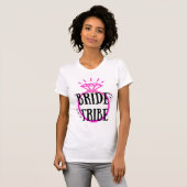 Pink Hen's Party Bachelorette Ring Bruid Tribe T-shirt (Voorkant volledig)