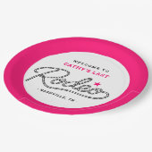 Pink Her Last Rodeo Bachelorette Party Papieren Bordje (Gekanteld)