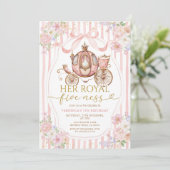 Pink Her Royal five-ness birthday Bow Coquette Kaart (Staand voorkant)