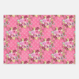 PINK HERFST AUTUMN PUMPKINS & WATERVERF FLOWERS INPAKPAPIER VEL