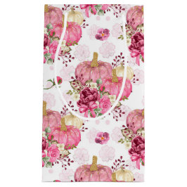 PINK HERFST AUTUMN PUMPKINS & WATERVERF FLOWERS KLEIN CADEAUZAKJE