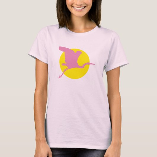 Pink Heron T-shirt (Voorkant)