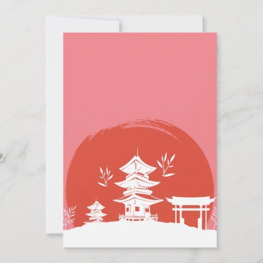 Pink Hibachi Birthday Dinner Hibachi Party Kaart (Achterkant)