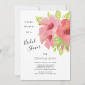 Pink Hibiscus Floral Vrijgezellenfeest Kaart (Voorkant)