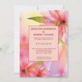 Pink Hibiscus Floral Wedding Aankondiging (Voorkant)