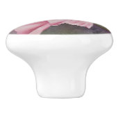 PINK HIBISCUS FLOWER DECORATIVE CERAMIC KNOB KERAMISCHE KNOP (Zijkant)