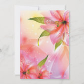 Pink Hibiscus Flower Wedding Floral Aankondiging (Achterkant)