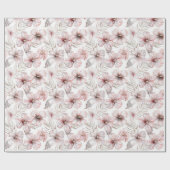 Pink Hibiscus Flowers Birthday Cadeaupapier (Vlak)