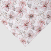 Pink Hibiscus Flowers Birthday Tissuepapier (Detail)