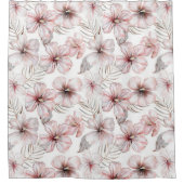 Pink Hibiscus Flowers Bridal Shower Douchegordijn (Voorkant)