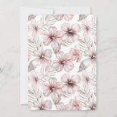 Pink Hibiscus Flowers Bridal Shower Kaart (Achterkant)