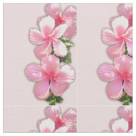 Pink Hibiscus Flowers Fabric Stof