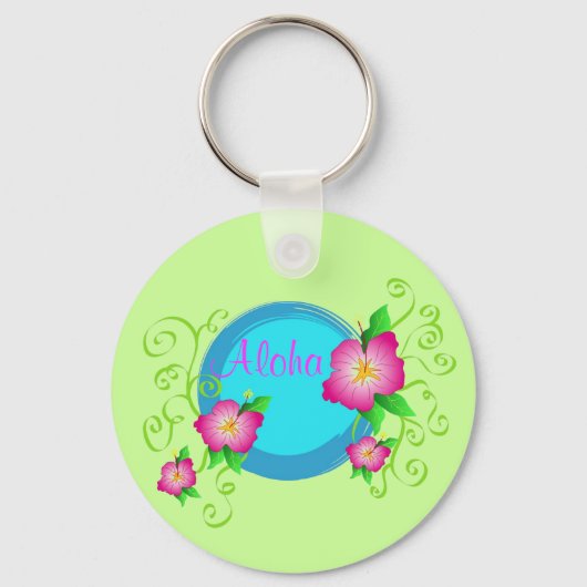 Pink hibiscus - Keychain (Voorkant)