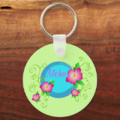 Pink hibiscus - Keychain (Voorkant)