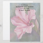 PINK HIBISCUS  LETTERHEAD GEPERSONALISEERD BRIEFHOOFD (Voorkant / Achterkant)