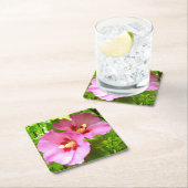 Pink Hibiscus Paper Coaster Kartonnen Onderzetters (Insitu)