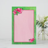 Pink Hibiscus Queen Briefpapier (Staand voorkant)