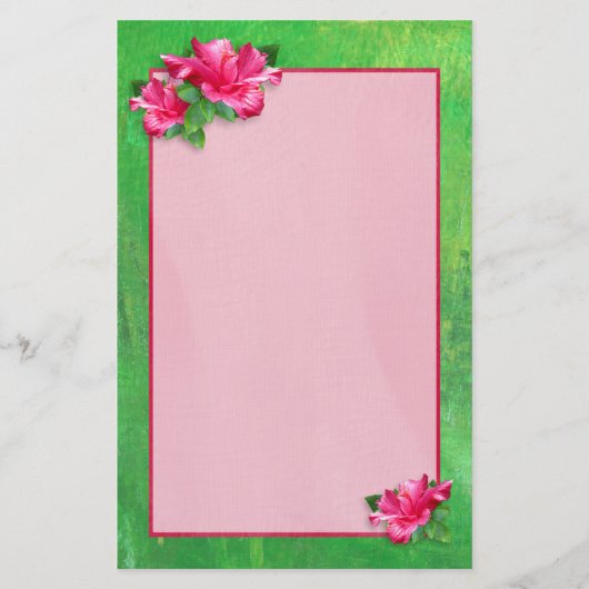 Pink Hibiscus Queen Briefpapier (Voorkant)