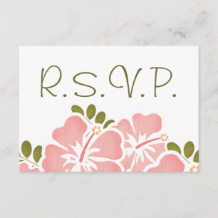 PINK HIBISCUS RSVP WEDDING RESPONDS CARDS KAARTJE