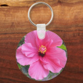 Pink Hibiscus-sleutelketen Sleutelhanger (Voorkant)