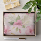 Pink Hibiscus Tropical Seamless Pattern Tissuepapier (Geschenk)