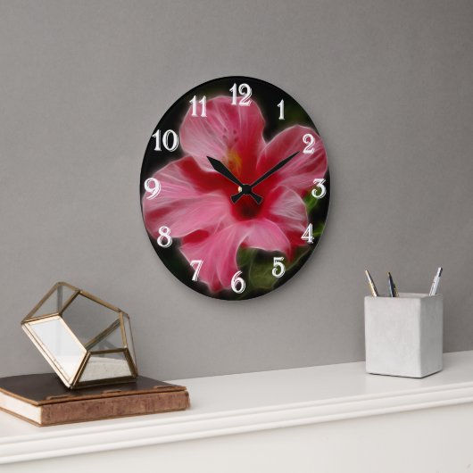 Pink Hibiscus Wall klok (Kantoor)