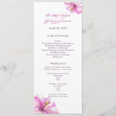 Pink Hibiscus Wedding Programs Programmakaart (Voorkant)