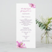 Pink Hibiscus Wedding Programs Programmakaart (Staand voorkant)