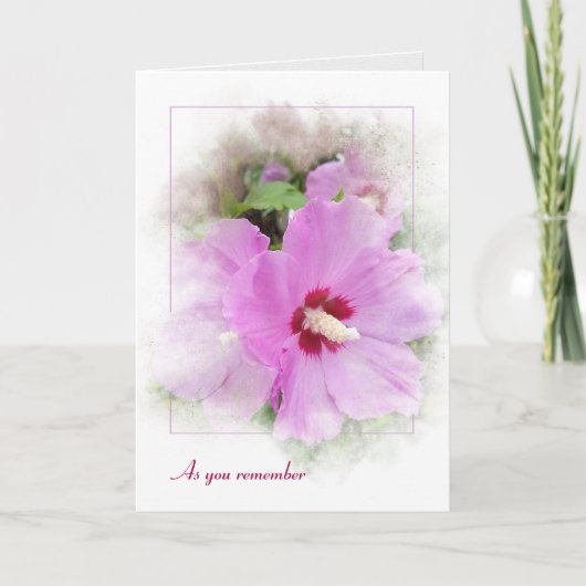 pink hibiscus with mask frame kaart (Voorkant)
