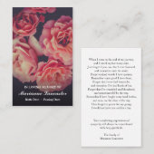 Pink Hidrangea | Gedenkteken begrafenis gebedskaar Visitekaartje (Voorkant / Achterkant)