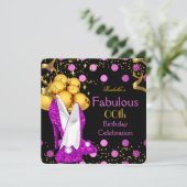 Pink High Heels Gold Polka Dot Birthday Party Kaart (Staand voorkant)
