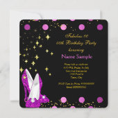 Pink High Heels Gold Polka Dot Birthday Party Kaart (Achterkant)