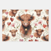 Pink Highland Cow Yarn Rose Knitter Inpakpapier Vel (Voorkant 2)