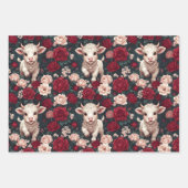 Pink Highland Cow Yarn Rose Knitter Inpakpapier Vel (Voorkant)