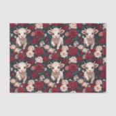 Pink Highland Cow Yarn Rose Tissuepapier (Voorkant)