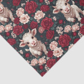 Pink Highland Cow Yarn Rose Tissuepapier (Detail)